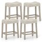 Set of 4 Upholstered Counter Height Bar Stool with Curved Saddle-Seat-Grey